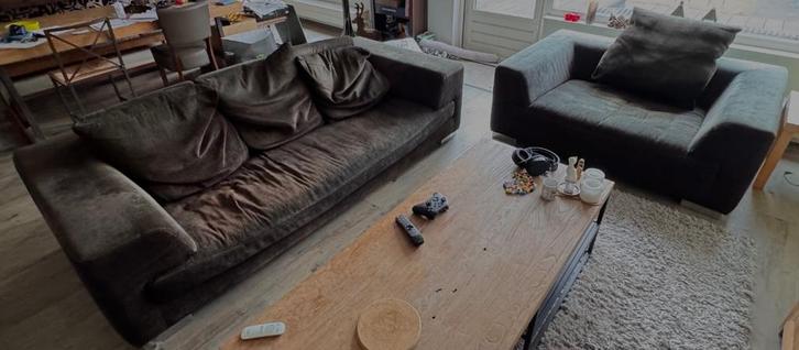 3 zits bank en loveseat., Huis en Inrichting, Banken | Bankstellen, Gebruikt, Rechte bank, Driepersoons, 200 tot 250 cm, 100 tot 125 cm