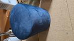Fluwelen blauwe poef/kruk te koop, Ophalen, Minder dan 50 cm, Rond, Minder dan 50 cm