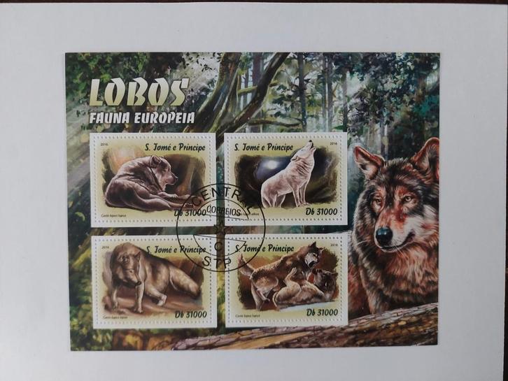 175 Motief, Dier, Dieren, Wolf, Wolven, Postzegels en Munten, Postzegels | Thematische zegels, Dier of Natuur, Ophalen of Verzenden