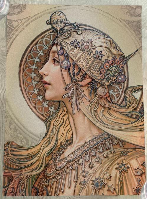 Uniek Alphonse Mucha zodiac Affiche Poster 2025, Verzamelen, Posters, Nieuw, Rechthoekig Staand, Verzenden