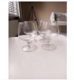 4 vintage kristal  bohemia cognac glazen op  geslepen voet, Antiek en Kunst, Antiek | Servies los, Ophalen of Verzenden