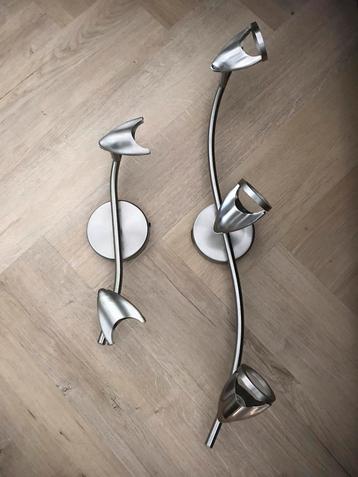 Plafond lampen 2 stuks  rvs  beschikbaar voor biedingen