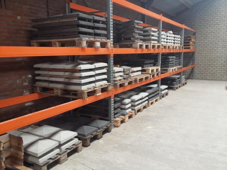 Betonnen afdekmuurplaten pilaarhoedjes poeren, Tuin en Terras, Tuinhekken en Hekwerk, Nieuw, Dubbelstaafmat hekwerk, IJzer, Ophalen of Verzenden