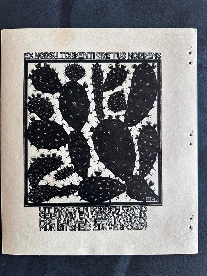 M.C. Escher houtsnede, Antiek en Kunst, Kunst | Etsen en Gravures, Ophalen of Verzenden