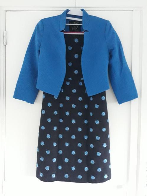 Jurk (38 / M) met bijpassend jasje (34 / XS) blauw Steps, Kleding | Dames, Jurken, Gedragen, Maat 38/40 (M), Blauw, Ophalen of Verzenden