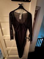 Zwarte jurk met mesh, H&M, Zwart, Maat 42/44 (L), Ophalen of Verzenden