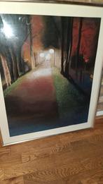 Schilderij in pastelkrijt van pad door Fennepark Drachten, Antiek en Kunst, Ophalen