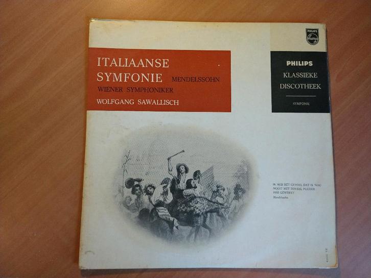 Italiaanse Symfonie - Mendelssohn, Cd's en Dvd's, Vinyl | Klassiek, Zo goed als nieuw, Romantiek, Orkest of Ballet, 12 inch, Ophalen of Verzenden