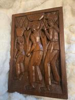 Supermooi houten wandpaneel met reliefsnijwerk., Antiek en Kunst, Kunst | Beelden en Houtsnijwerken, Ophalen of Verzenden