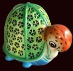 Unieke keramische schildpad beeldje met decoratief schild, Antiek en Kunst, Ophalen