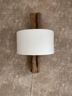 Drijfhout Wandlamp met Stoffen Kap, Huis en Inrichting, Lampen | Wandlampen, Ophalen, Nieuw, Hout