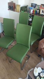 Eetkamerstoelen groen, Huis en Inrichting, Stoelen, Ophalen of Verzenden, Gebruikt, Overige kleuren, Vier