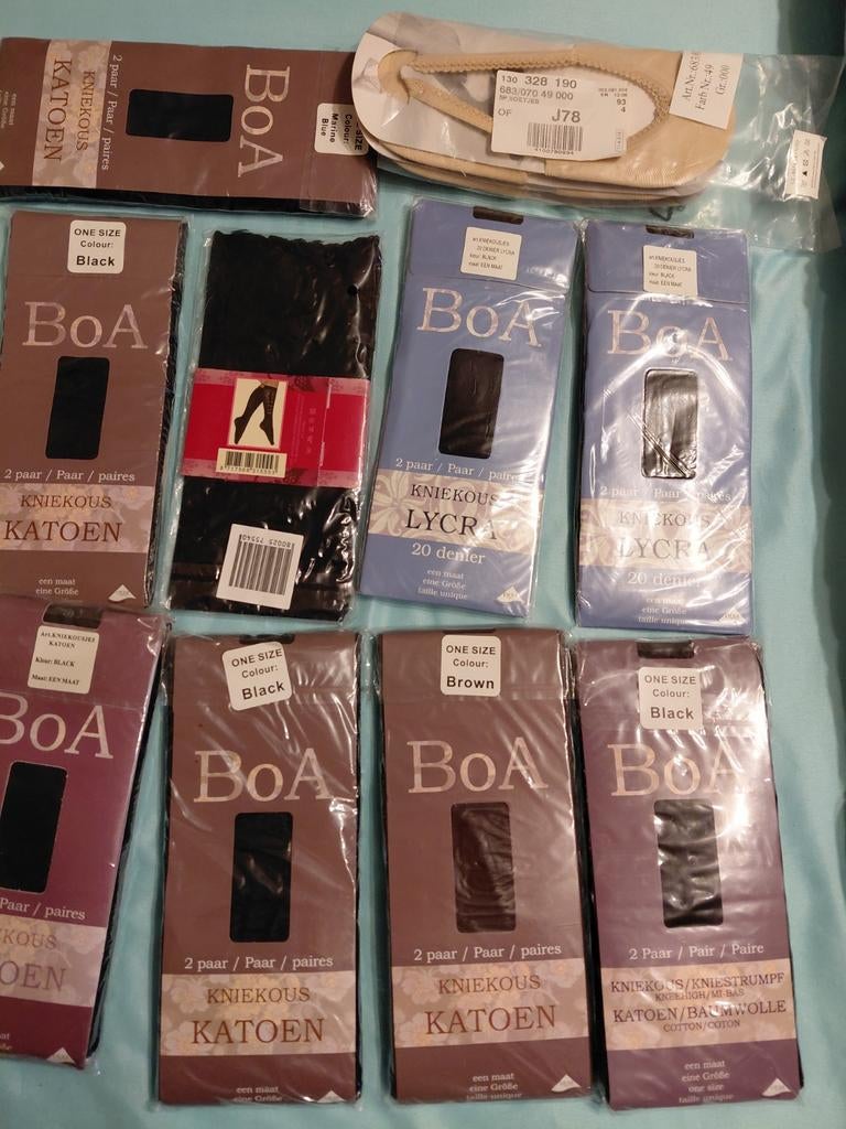 Partij Kniekousen, Panty's, Kousenvoetjes - 1 Maat, Zwart, Nieuw, Overige maten, Ophalen of Verzenden