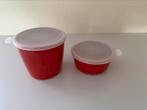 2 rode Mepal melamine voorraadpotten met deksel, Verzenden, Zo goed als nieuw