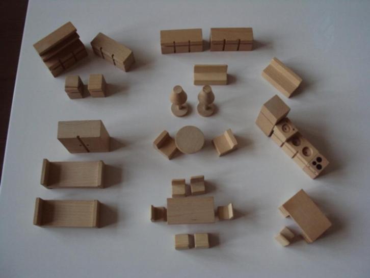 Nw compleet houten poppenhuis inrichting meubels interieur, Verzamelen, Poppenhuizen en Toebehoren, Nieuw, Decoratie, Ophalen of Verzenden