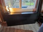 Ikea Malm hoofdbord met 2 verrijdbare kasten, Gebruikt, Zwart, Tweepersoons, Ophalen of Verzenden