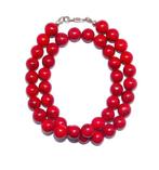 Halsketting Howliet rood ( gekleurd)  Kralen 10 mm, Ophalen of Verzenden, Mineraal