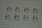 L898 Tegels 2x2 wit met opdruk kaart met tijger hoofd 8 st., Ophalen of Verzenden, Nieuw, Losse stenen, Lego