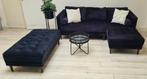 ‼️ compacte hoekbank zwart velvet ‼️, Huis en Inrichting, Banken | Sofa's en Chaises Longues, Ophalen, Gebruikt, 150 cm of meer