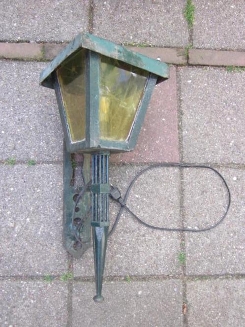 buitenlamp lantaarn ijzer jaren 50, Tuin en Terras, Buitenverlichting, Gebruikt, Wandlamp, IJzer, 50 tot 250 watt, Netvoeding