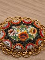 Micro mosaic antieke broche, Ophalen of Verzenden, Zo goed als nieuw, Zilver, Overige materialen