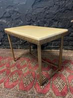 Vintage antieke Regency bijzettafel tafel messing marmer, Ophalen