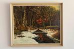 (nr.286) Schilderij, winters bosgezicht in lijst, Antiek en Kunst, Kunst | Schilderijen | Klassiek, Ophalen
