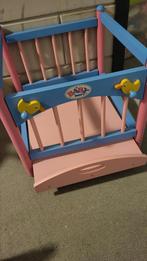 Houten Baby Born Box en Kinderstoel, Ophalen, Zo goed als nieuw, Babypop