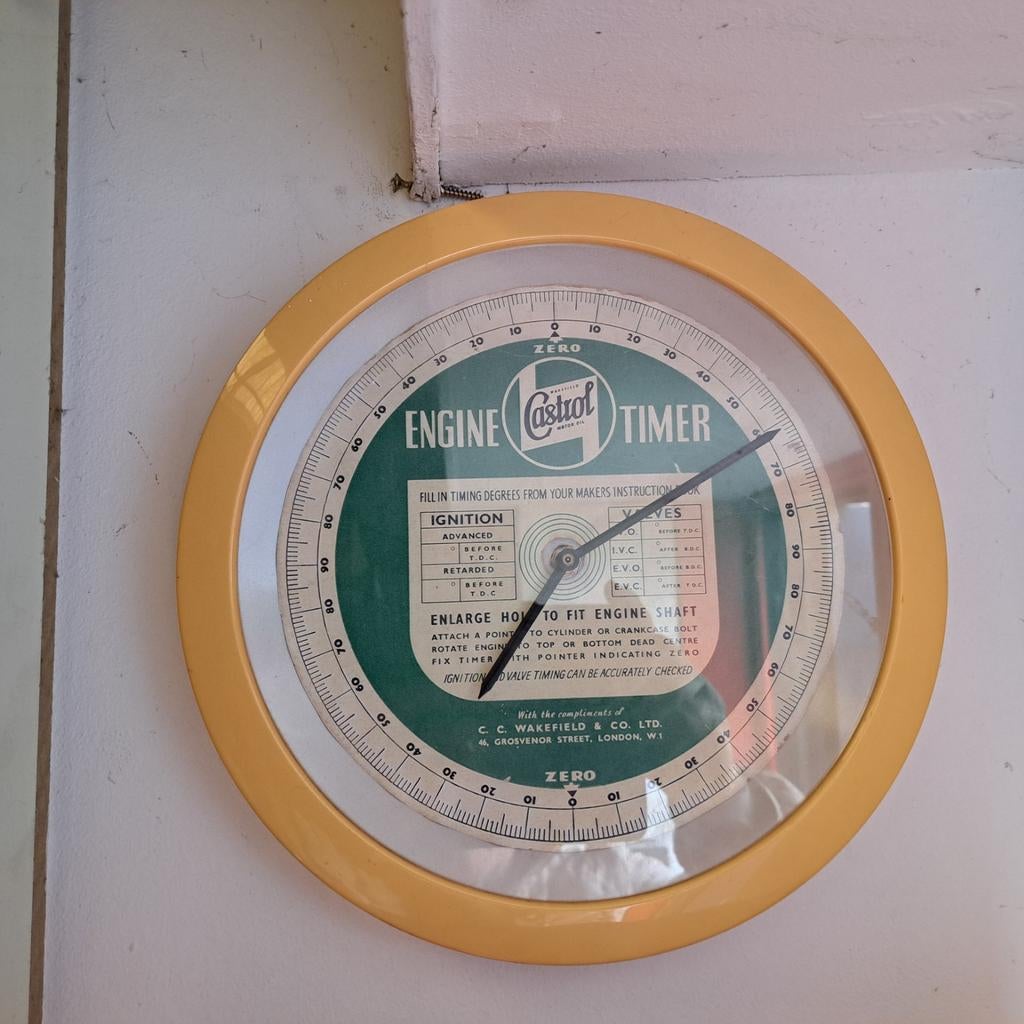 Castrol Engine timer Klokje Vintage, Verzamelen, Merken en Reclamevoorwerpen, Gebruikt, Reclamebord, Ophalen of Verzenden
