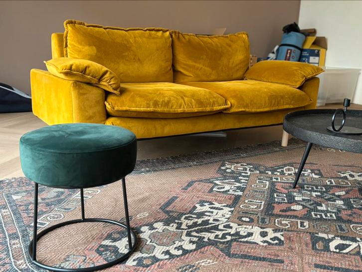 Hkliving retro bank, Huis en Inrichting, Banken | Bankstellen, Gebruikt, Tweepersoons, 150 tot 200 cm, 75 tot 100 cm, Ophalen