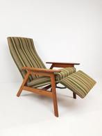 vintage Deense relax fauteuil ligstoel groene streep, Huis en Inrichting, Fauteuils, Gebruikt, Ophalen of Verzenden