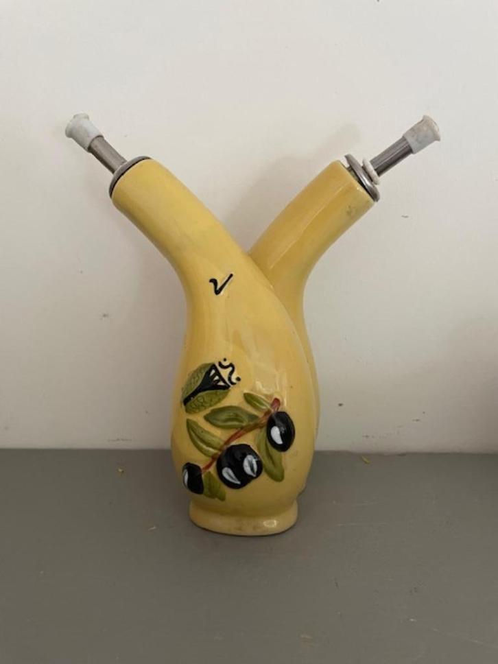 Olie en azijn kruik. Olie- en Azijn set Geglazuurd aardewerk, Huis en Inrichting, Keuken | Keukenbenodigdheden, Zo goed als nieuw