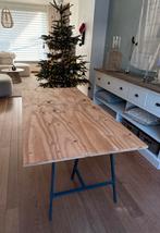 Metalen schragen inclusief houten blad ~ bureau / werktafel, Ophalen, Gebruikt