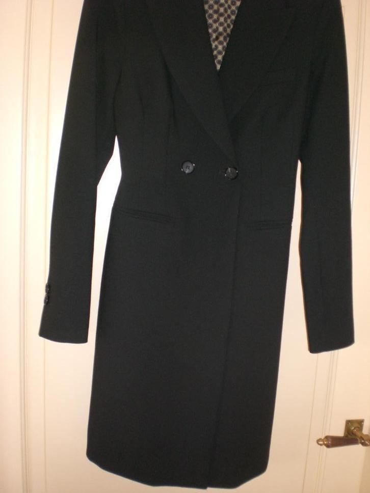 Lange Zwarte Blazer // Jas, Kleding | Dames, Jasjes, Kostuums en Pakken, Zo goed als nieuw, Jasje, Maat 36 (S), Zwart, Verzenden