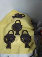 14183) deurkloppers bloemen mand gietijzer  18x12cm, Ophalen of Verzenden