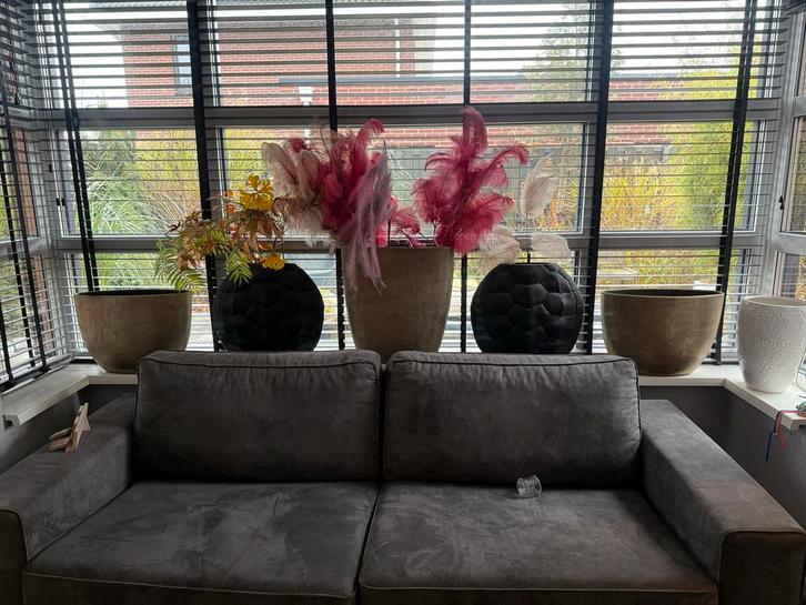 Turtle vazen + Gouden vazen set, Huis en Inrichting, Woonaccessoires | Vazen, Gebruikt, Zwart, 75 cm of meer, Overige materialen