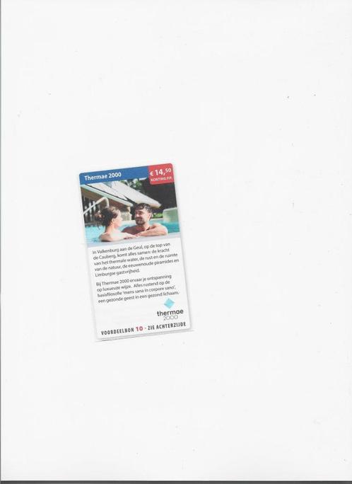 Kortingsbon: Thermae 2000, Tickets en Kaartjes, Kortingen en Cadeaubonnen, Drie personen of meer, Spa of Sauna, Kortingsbon