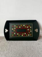 Prachtig vintage dienblad, 49x29,5cm. Boho bloem retro ibiza, Verzenden, Gebruikt, Rechthoekig, Hout