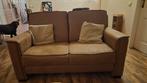 Mooi 2-persoons Cognac Kleur Bankje, Gebruikt, Vintage, Tweepersoons, Ophalen of Verzenden
