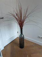 Grote glazen fles / vaas, Ophalen, 75 cm of meer, Groen, Glas