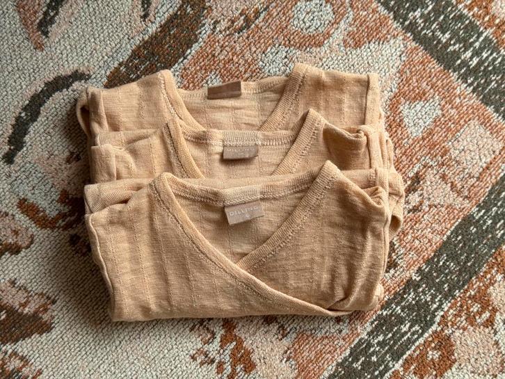 3 pointelle rompers van merinowol/zijde - maat 56, Kinderen en Baby's, Babykleding | Maat 56, Zo goed als nieuw, Jongetje of Meisje