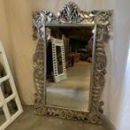 Barok spiegel - Houten lijst zilver - 120 x 80 cm -TTM Wonen, TTM Wonen, Meubels – (Perzische) Tapijten en Woonaccessoires, Nieuw