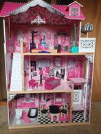 Kidkraft houten Barbie-poppenhuis Amelia, +lift en meubelt-, Ophalen, Zo goed als nieuw, Poppenhuis