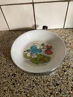 Oud warmhoudbordje smurf, Verzamelen, Smurfen, Ophalen of Verzenden, Gebruikt