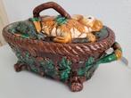 Vintage Majolica Terrine met jachtmotief, Ophalen of Verzenden