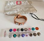 NOOSA AMSTERDAM Armband met 16 chunks, Ophalen of Verzenden, Zo goed als nieuw, Leer