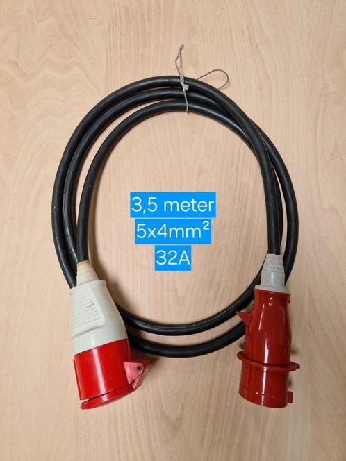 Verlengkabel Krachtstroom kabel 380V 32A 5p 5x4 mm², Doe-het-zelf en Verbouw, Elektra en Kabels, Zo goed als nieuw, Kabel of Snoer