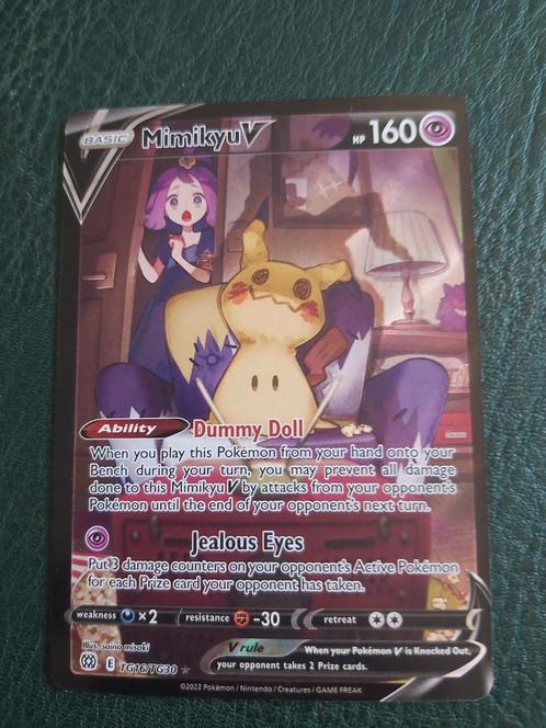 Mimikyu #TG16 Brilliant Stars, Hobby en Vrije tijd, Verzamelkaartspellen | Pokémon, Zo goed als nieuw, Losse kaart, Ophalen of Verzenden