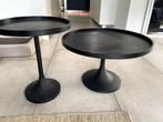 Zuiver salon- en bijzettafel Jason zwart hout rond, Huis en Inrichting, Tafels | Bijzettafels, Minder dan 55 cm, Rond, Zo goed als nieuw
