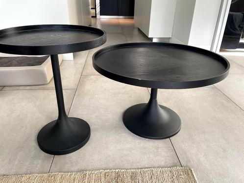 Zuiver salon- en bijzettafel Jason zwart hout rond, Huis en Inrichting, Tafels | Bijzettafels, Zo goed als nieuw, Rond, 45 tot 60 cm